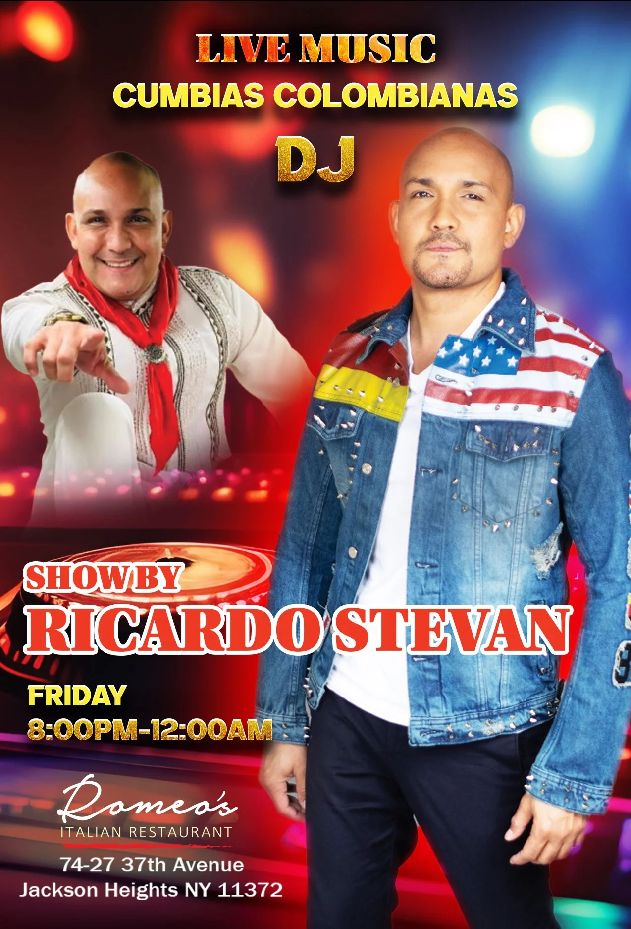 Live Colombian music event at Romeo's Italian Restaurant