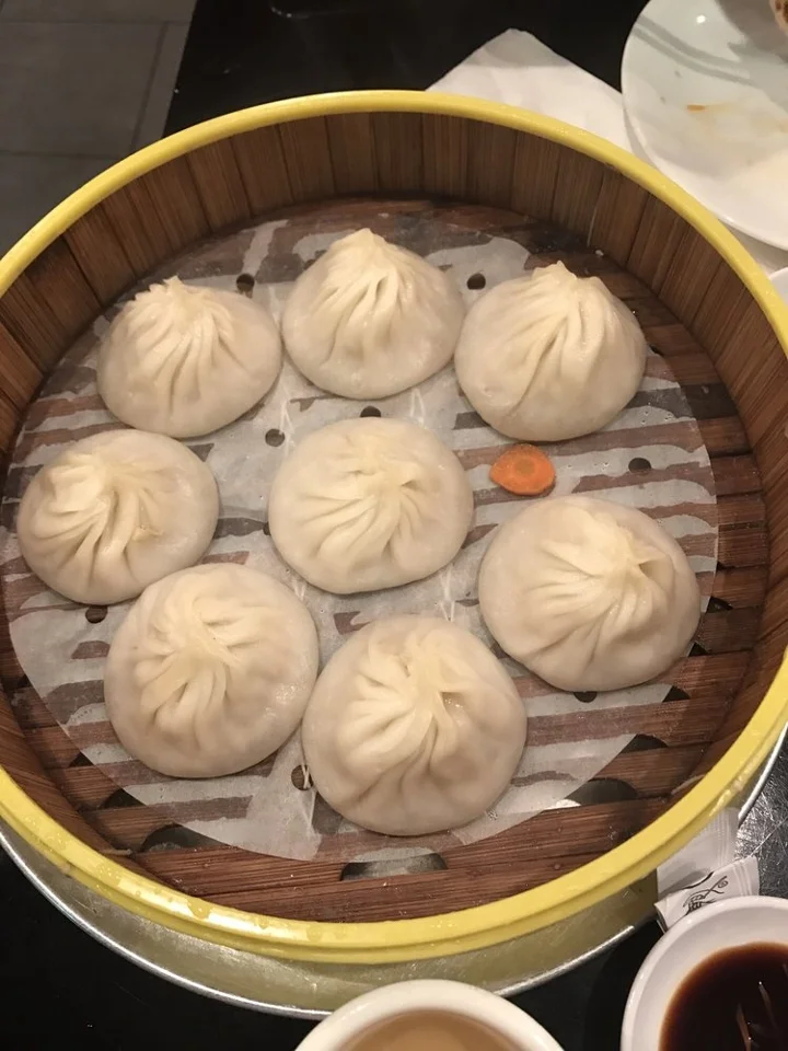 Pork and crab soup dumplings photographed by a guest at Bing’s Dumpling