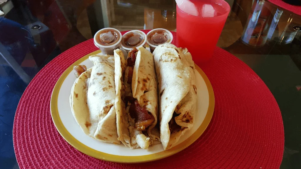 Delicious Mexican tacos with savory fillings and sauces