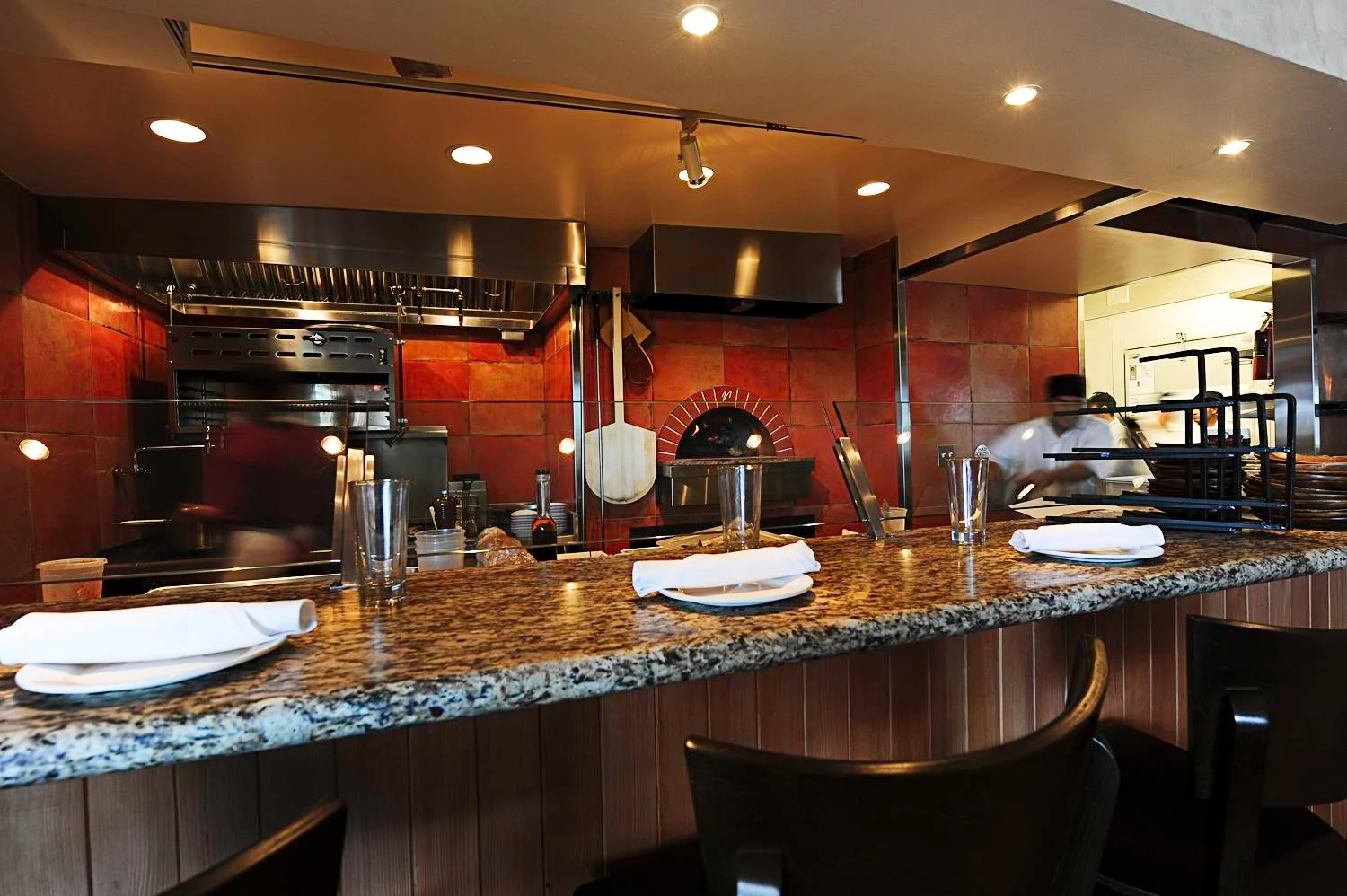 Bar Bocce kitchen and inside seating counter