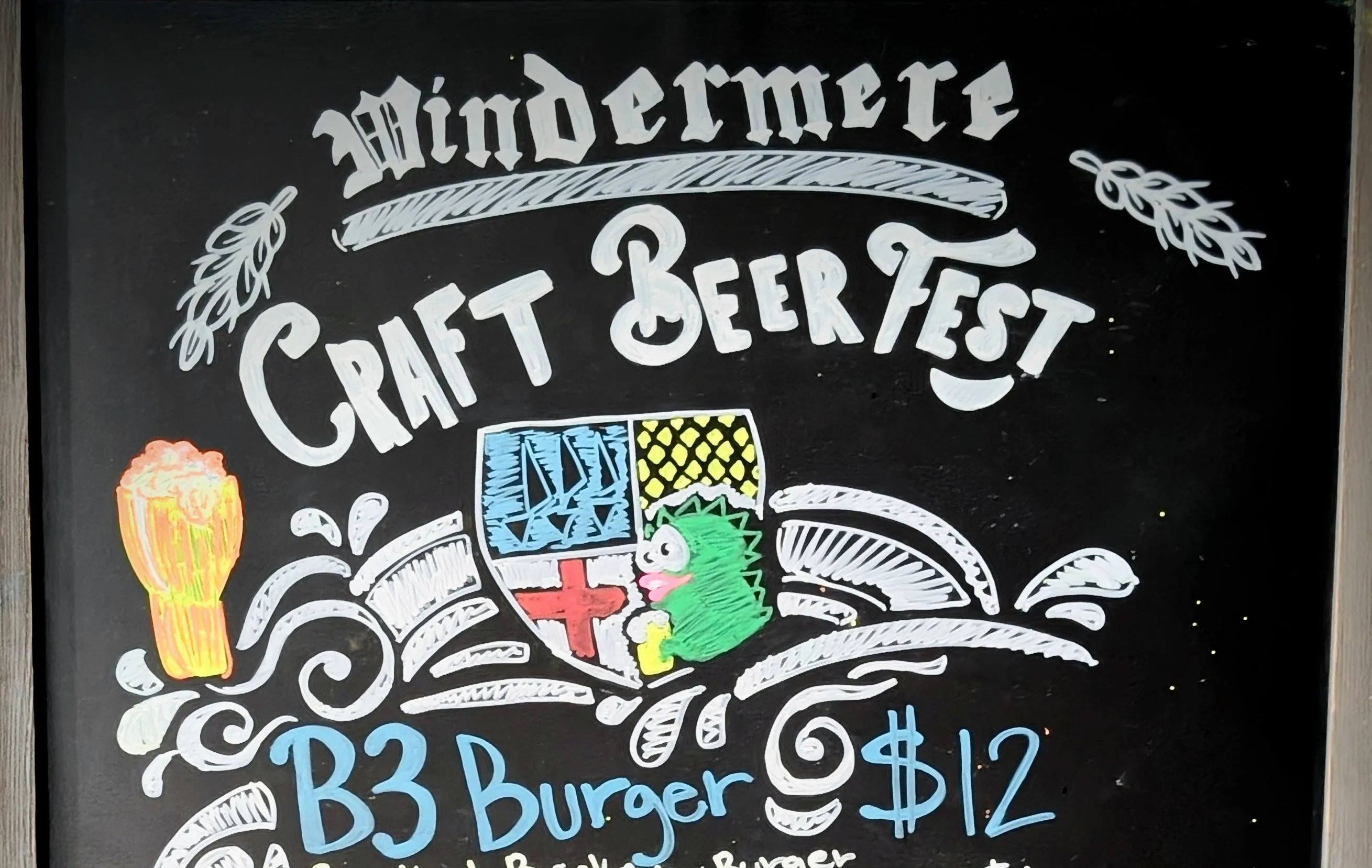 Craft beer festival menu featuring B3 Burger and 3 Cheese Mac