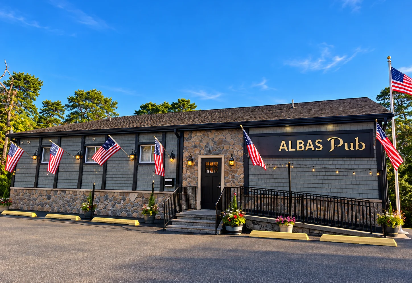 Interior of Alba's Pub with lively crowd