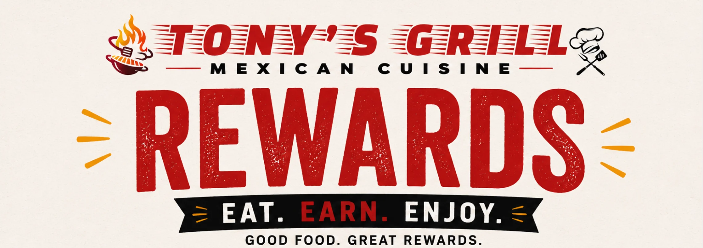 Tony's Grill Mexican Cuisine rewards program promotional graphic