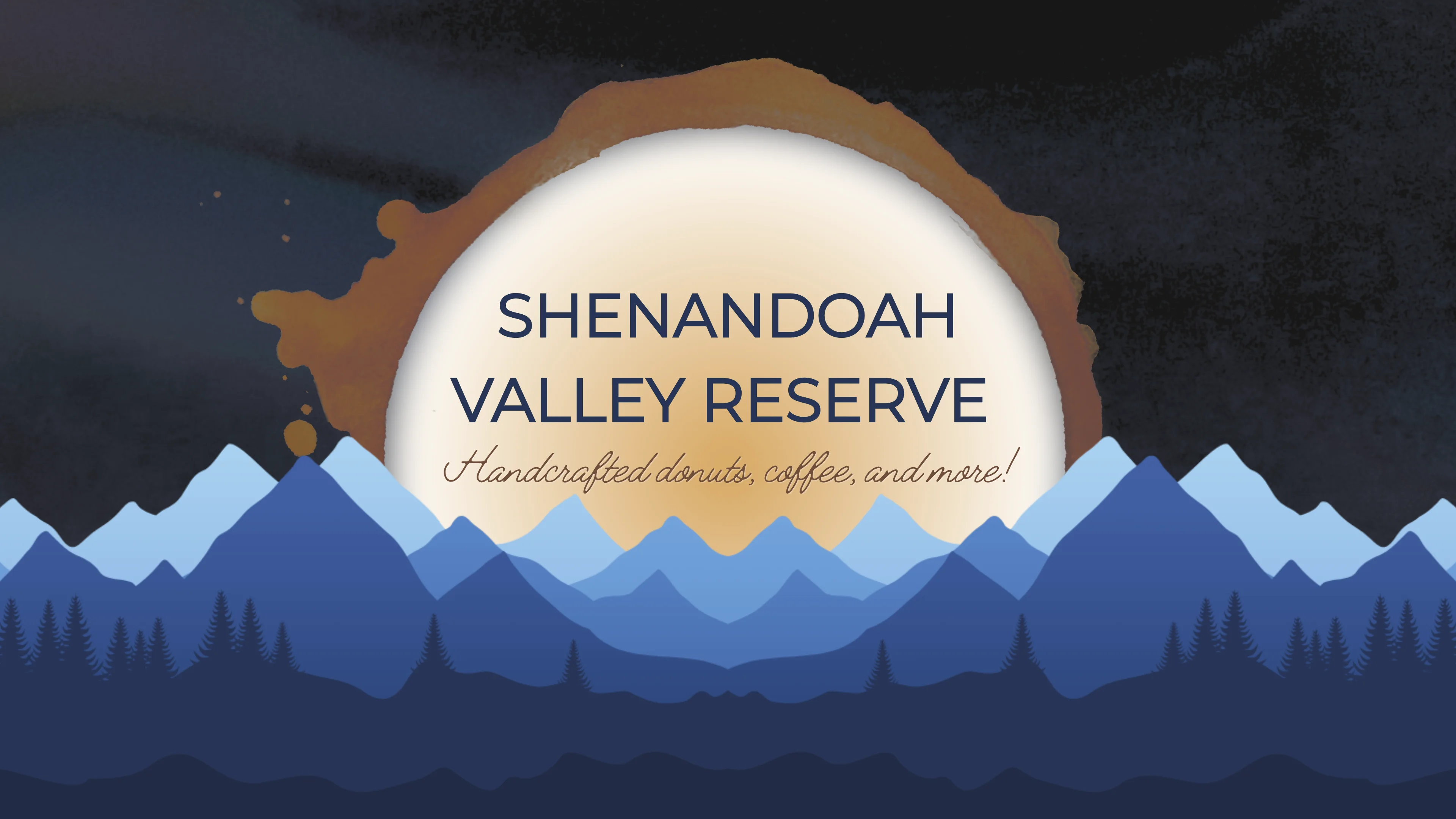 Stylized logo for Shenandoah Valley Reserve with mountains and sun.