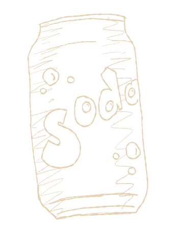Illustration of a soda can with the word 'Soda' on it.