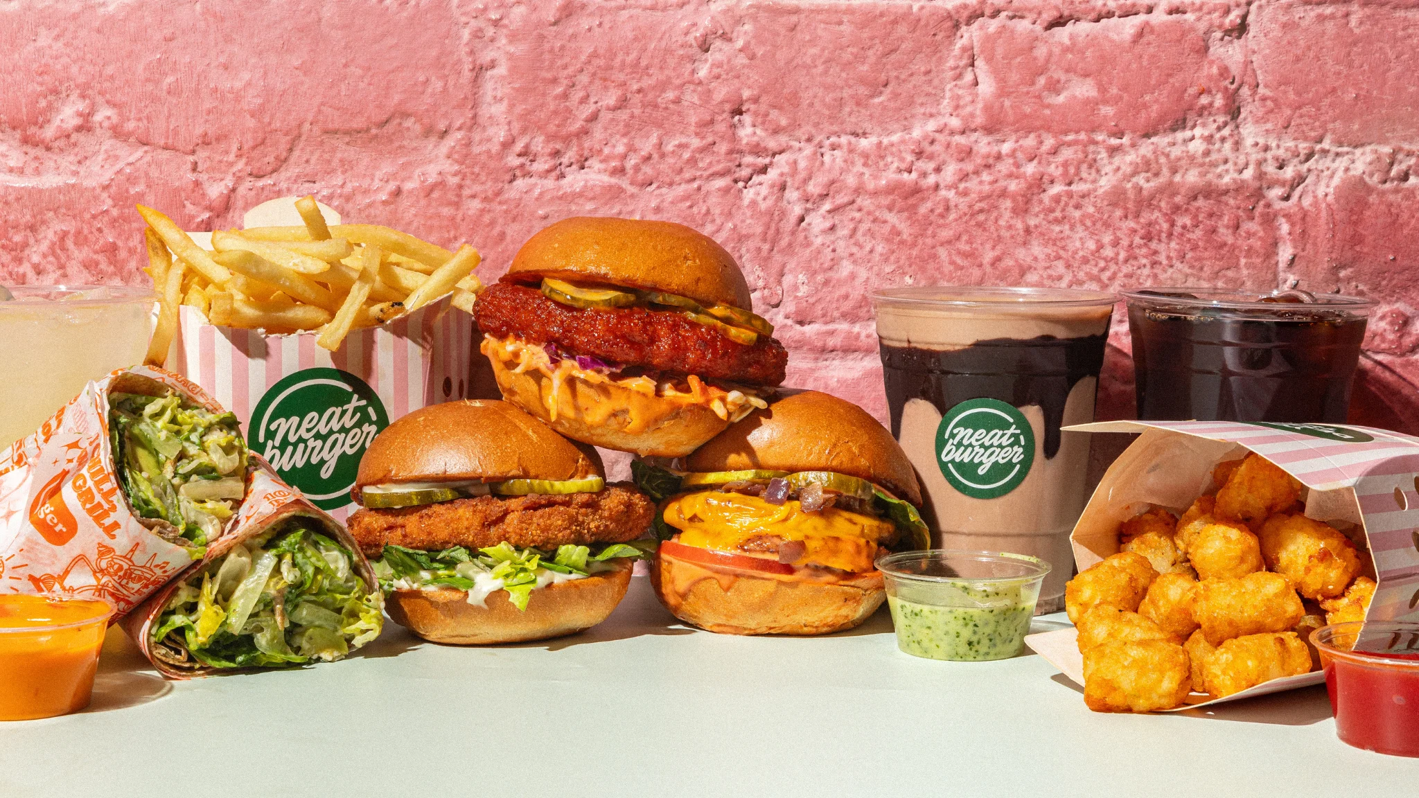 Vegan burgers and fries from a trendy eatery
