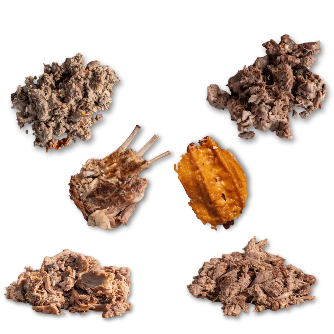 Assorted Mexican barbacoa meats served on a platter