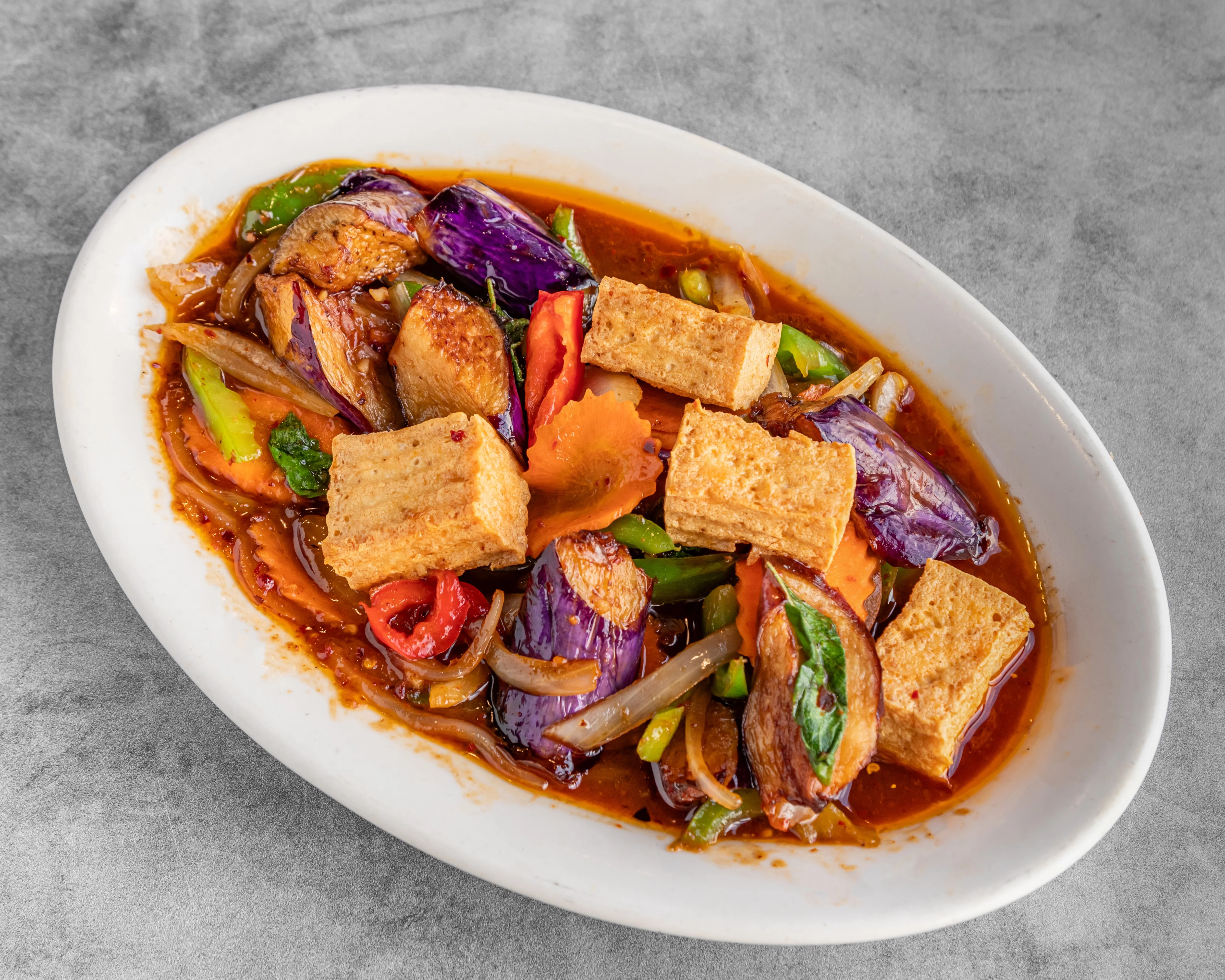 Delicious Thai dish served at Suki Time Thai Restaurant