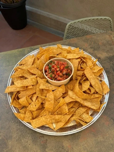 Crispy tortilla chips with fresh salsa