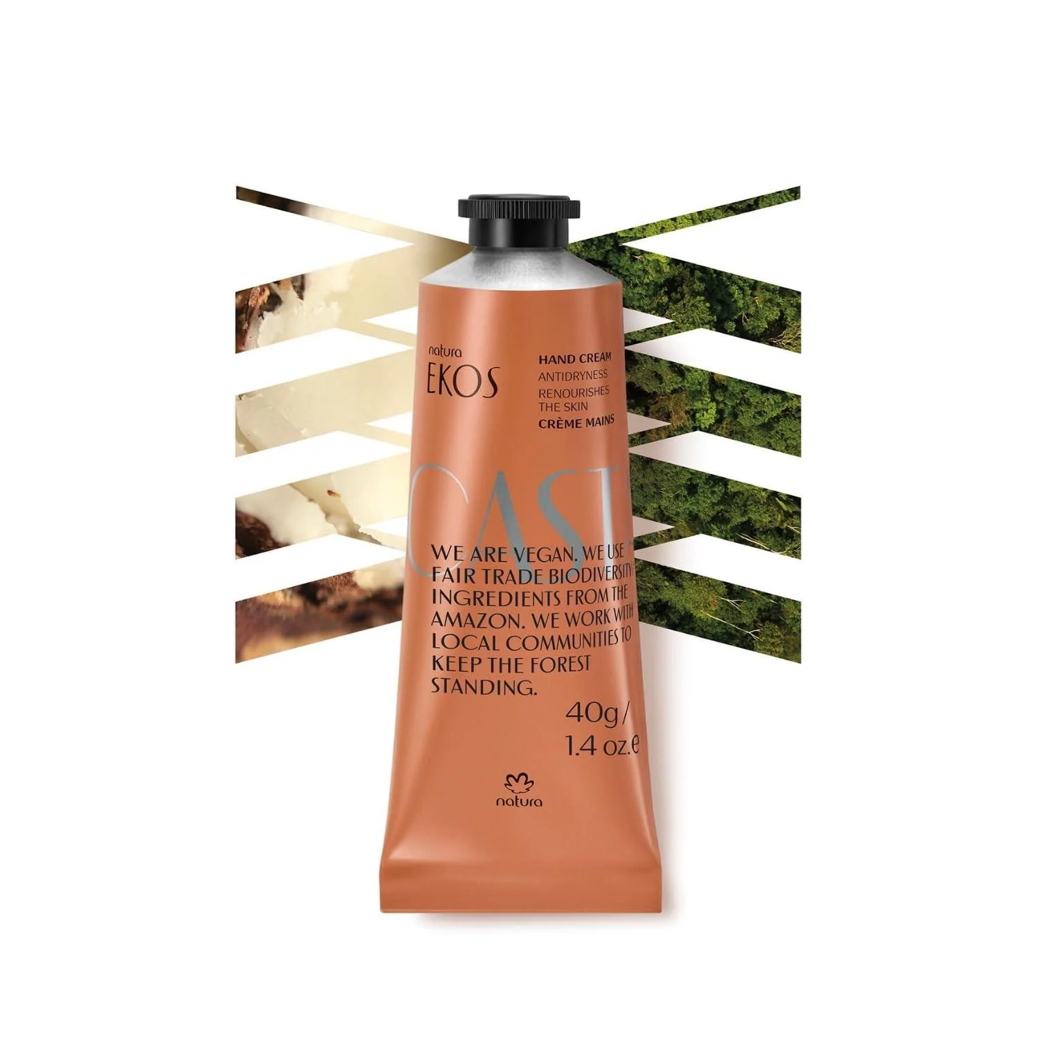 Ekos Castanha (Brazil Nut) Hand Cream - Anti-Dryness Hand Balm - 24-Hour De