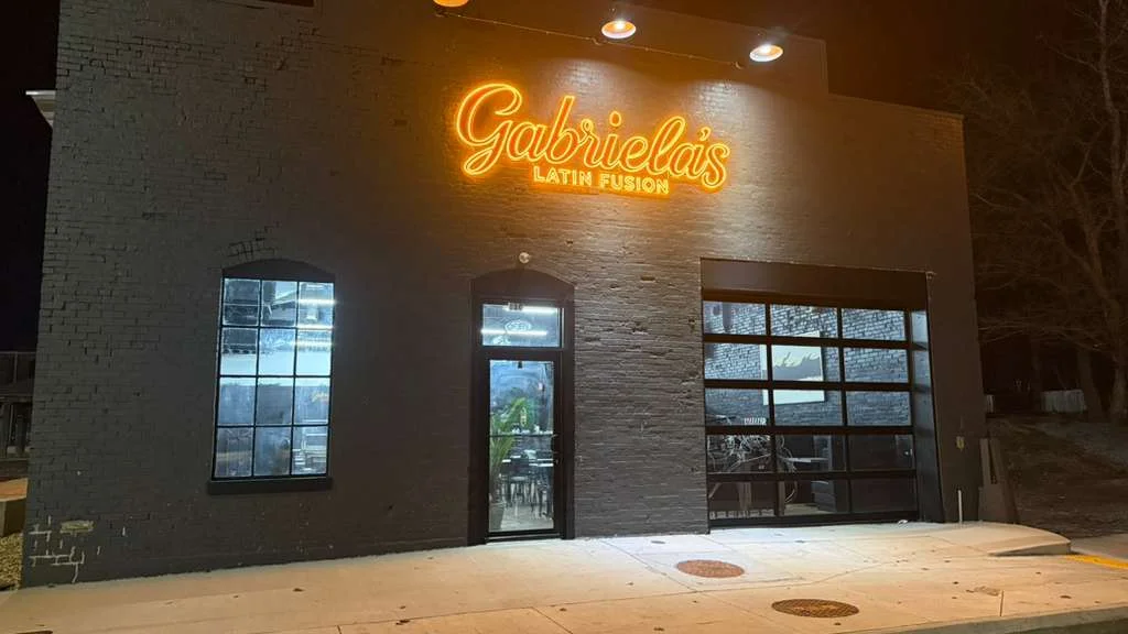 Exterior of Gabriela's Latin Fusion restaurant at night