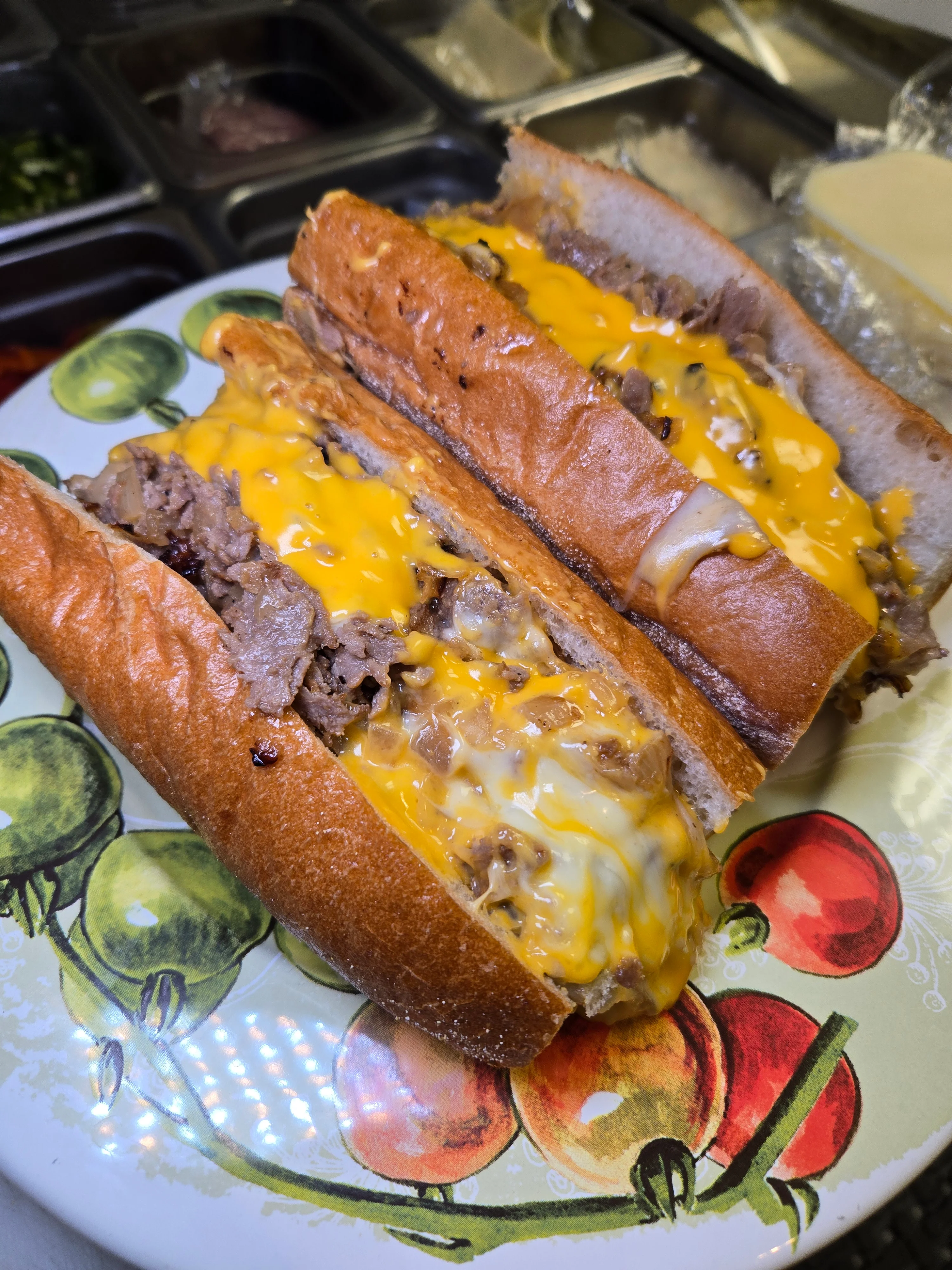 A loaded Philly cheesesteak from Lucino's Pizza