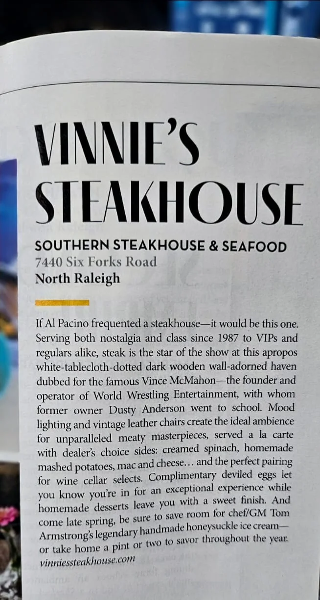 Elegant Southern steakhouse interior with vintage decor