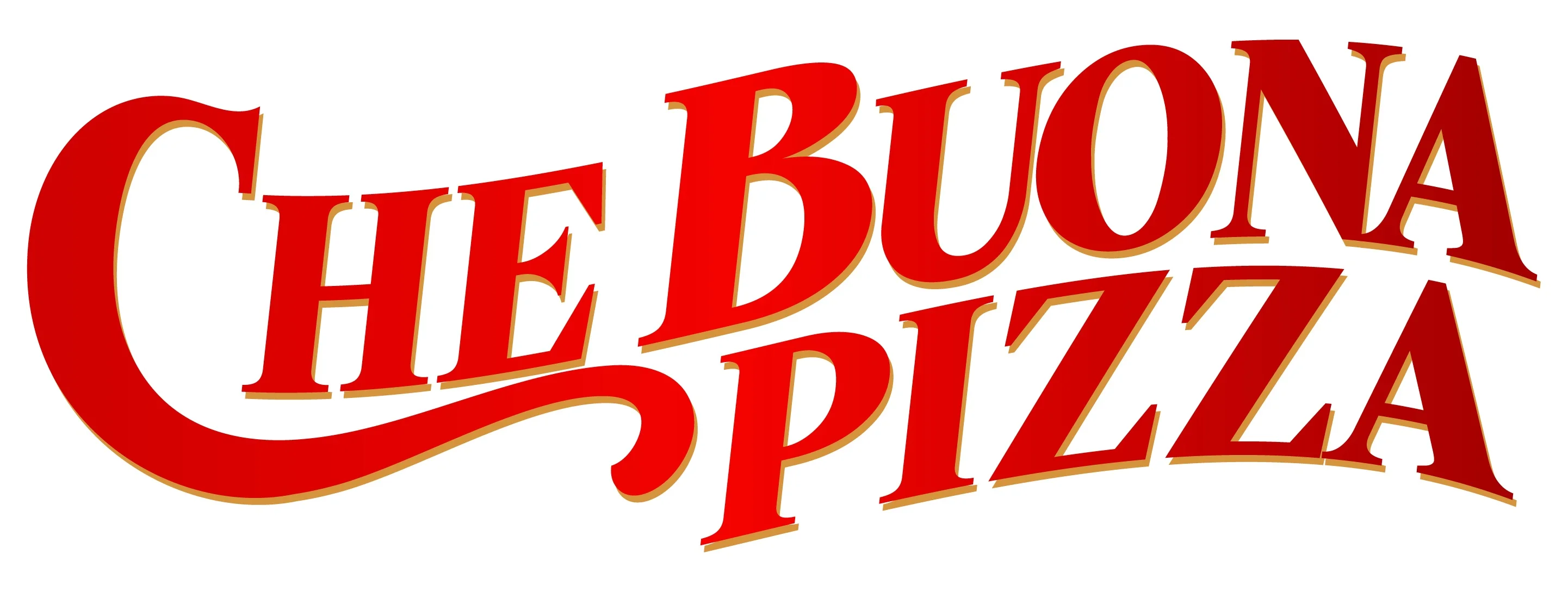 Che Buona Pizza logo in bold red lettering