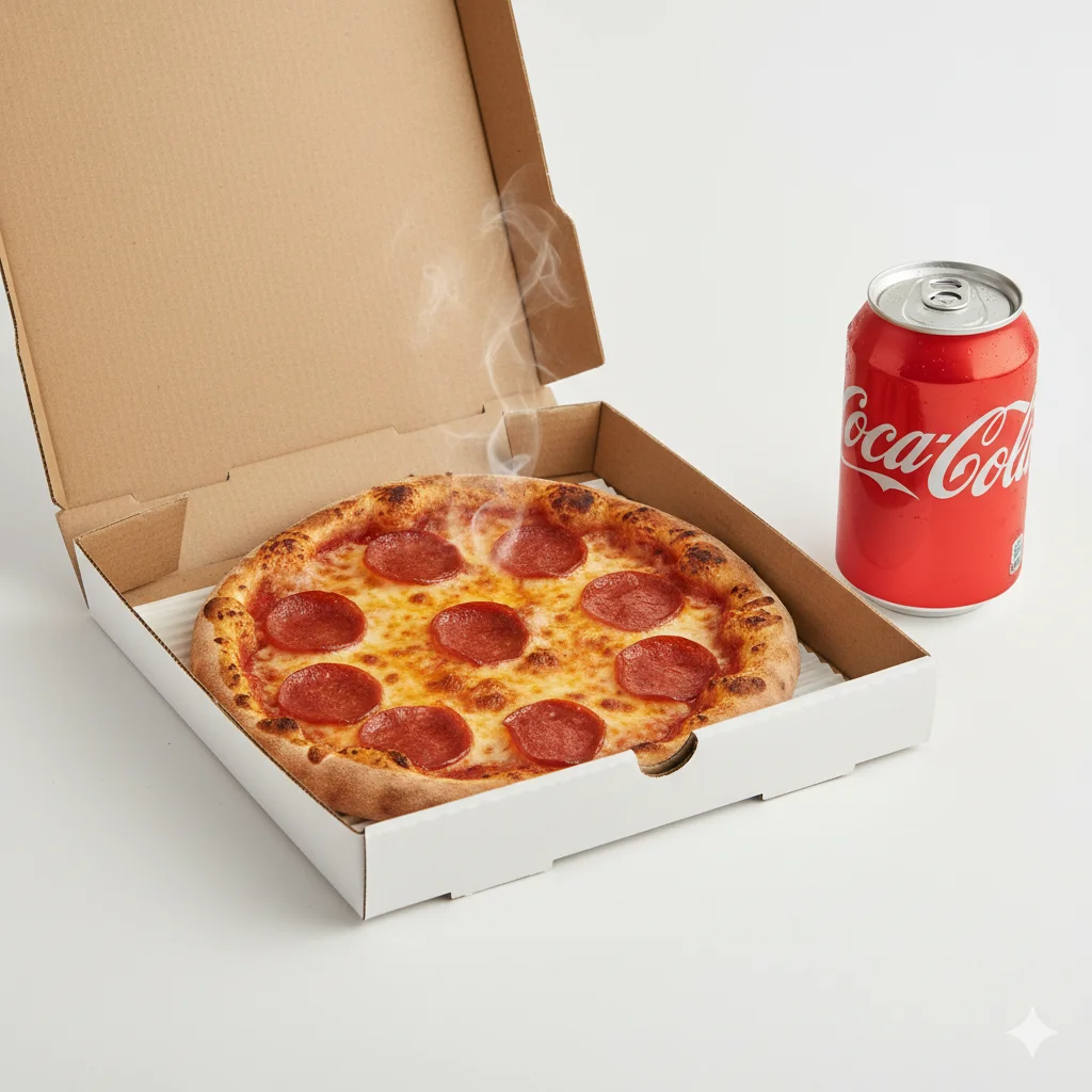 8" Personal Pizza ( with any 2 toppings) + 1 Drink 12 FL Oz