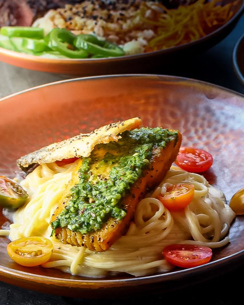 Pesto Salmon Alfredo