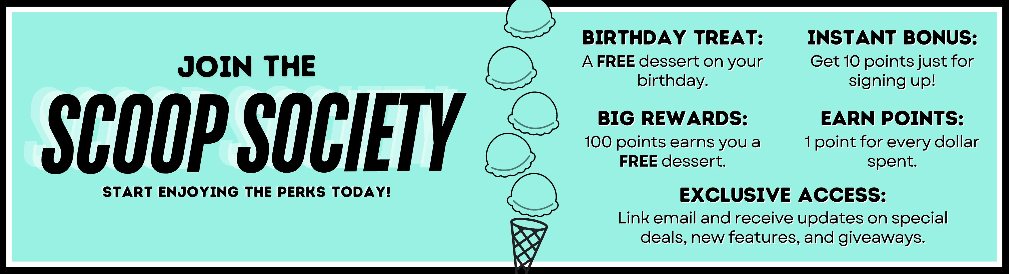 Promotional graphic for ice cream loyalty program