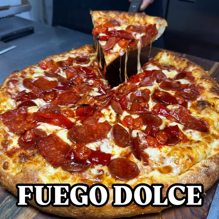 Pepperoni pizza with melted cheese and crispy crust