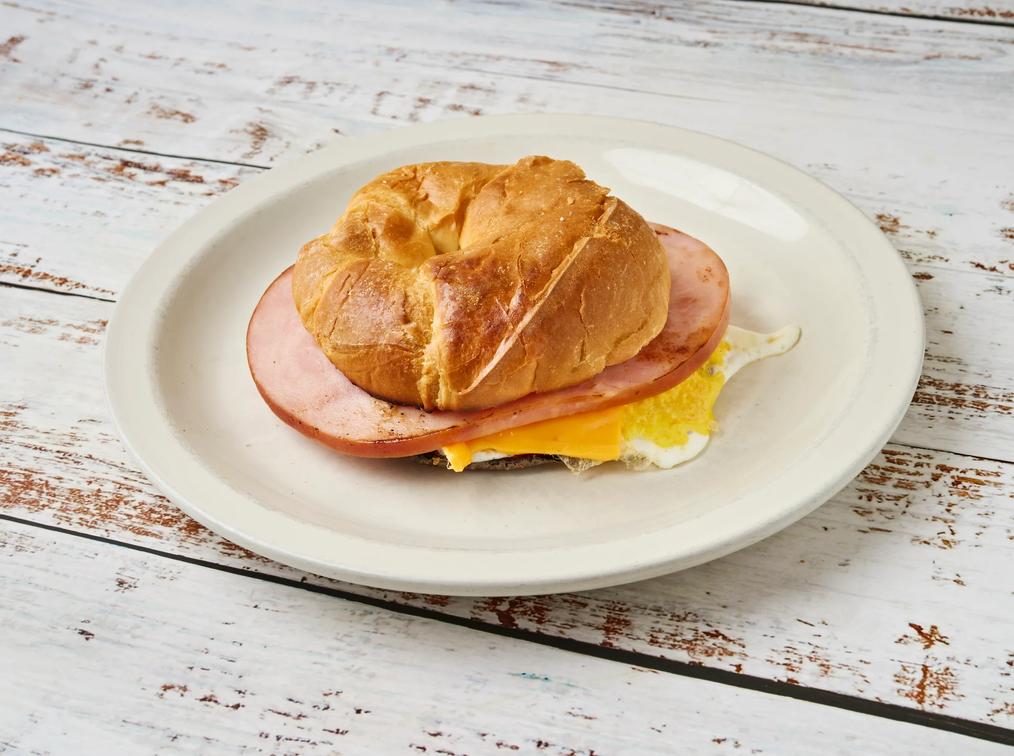 Ham, Egg, and Cheese Breakfast Sandwich