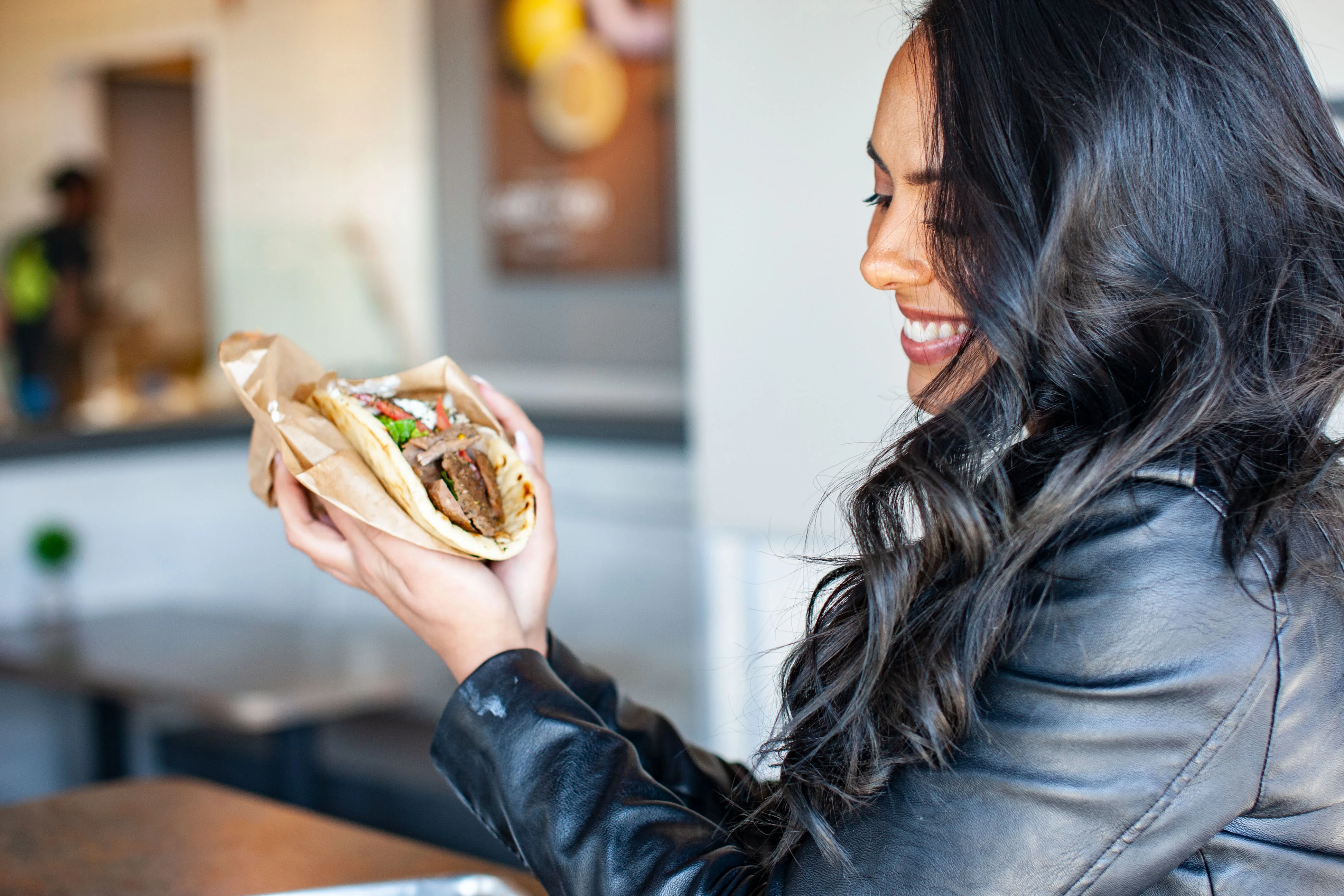 Pita with toppings