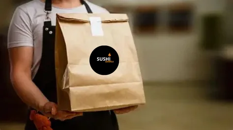Takeout bag from a sushi restaurant
