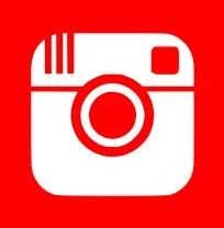 Red Square restaurant Instagram icon with vibrant colors.