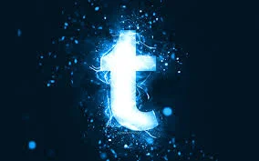 Stylized glowing letter 't' on a dark background