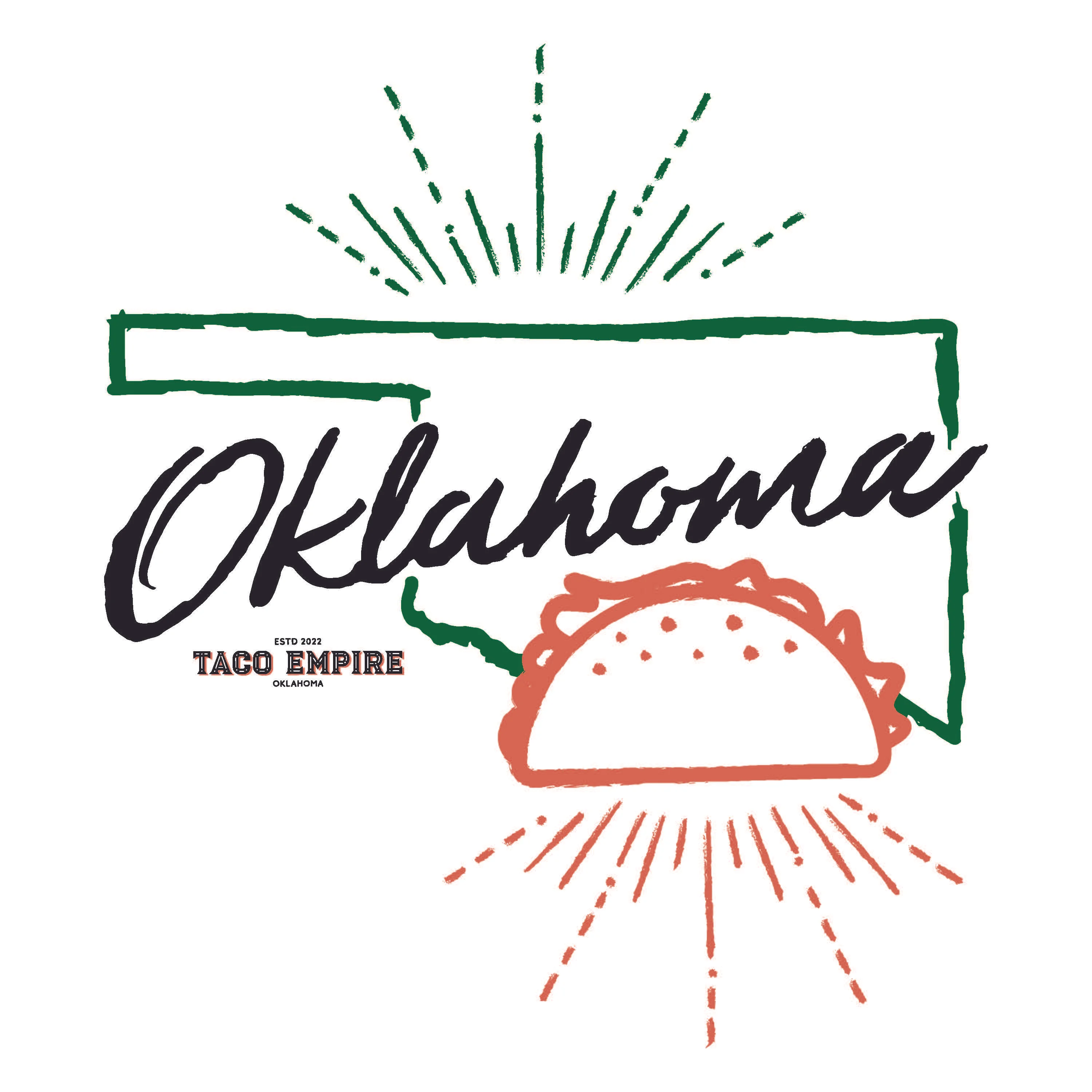 Oklahoma-themed taco logo for Taco Empire
