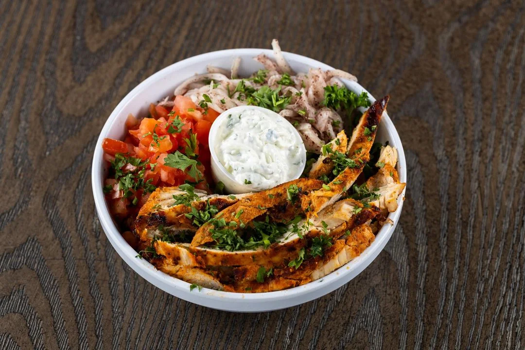 A Gyro Chicken Bowl from Sufrat Grill