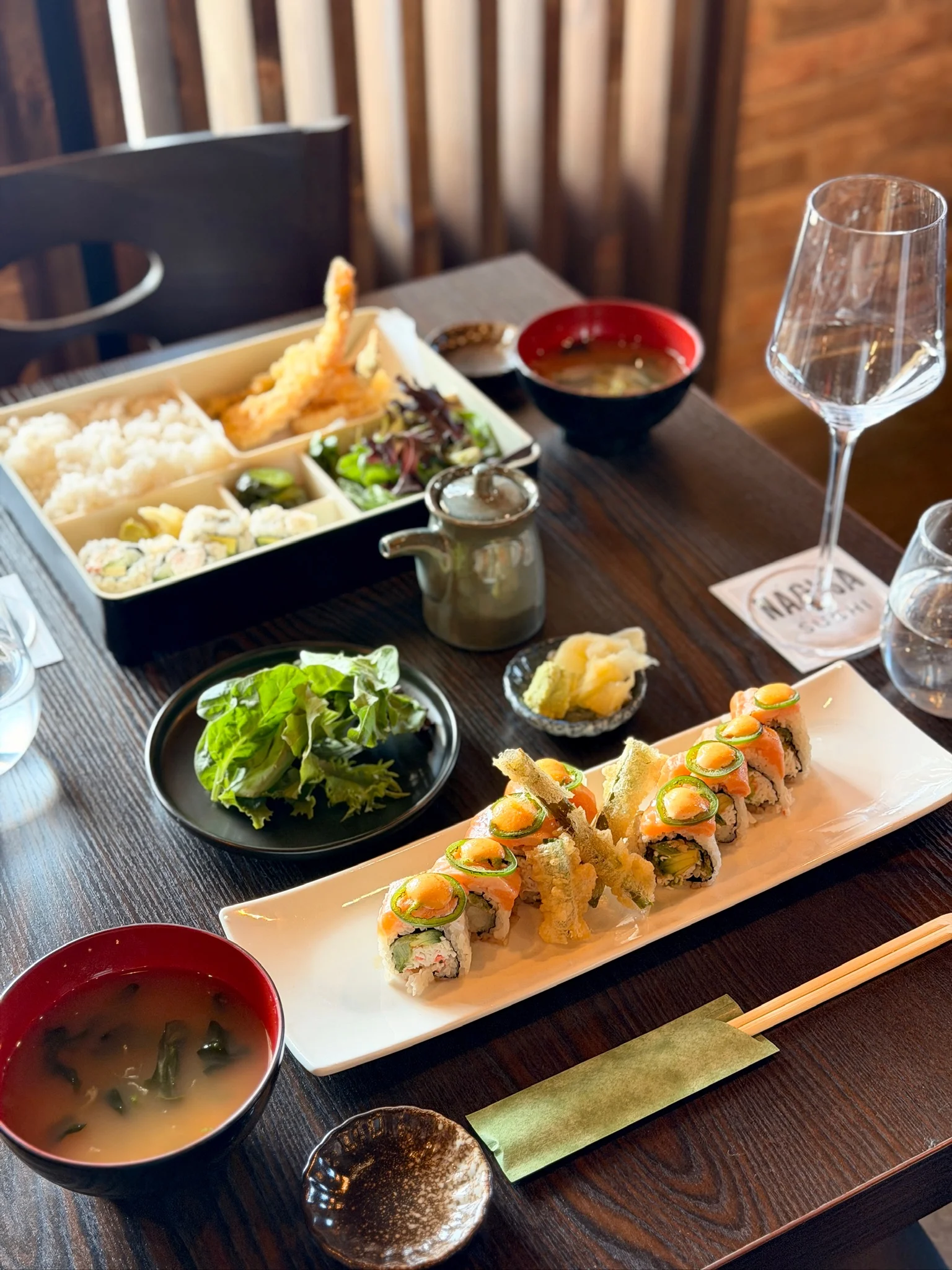 Assorted sushi platter featuring nigiri and sashimi