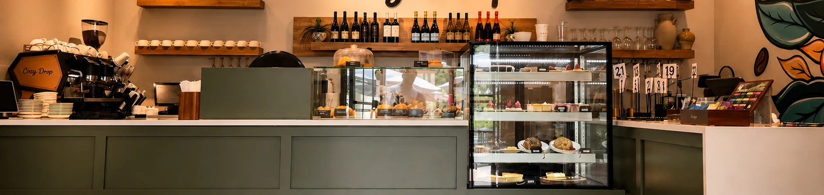 Coffee. Bakery and Wine