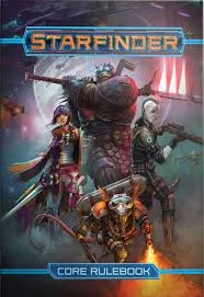 Starfinder Core Rulebook cover featuring diverse sci-fi characters