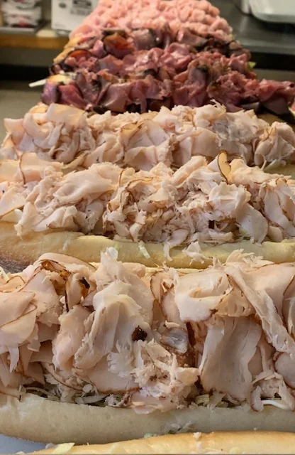 Italian sub sandwich with assorted meats