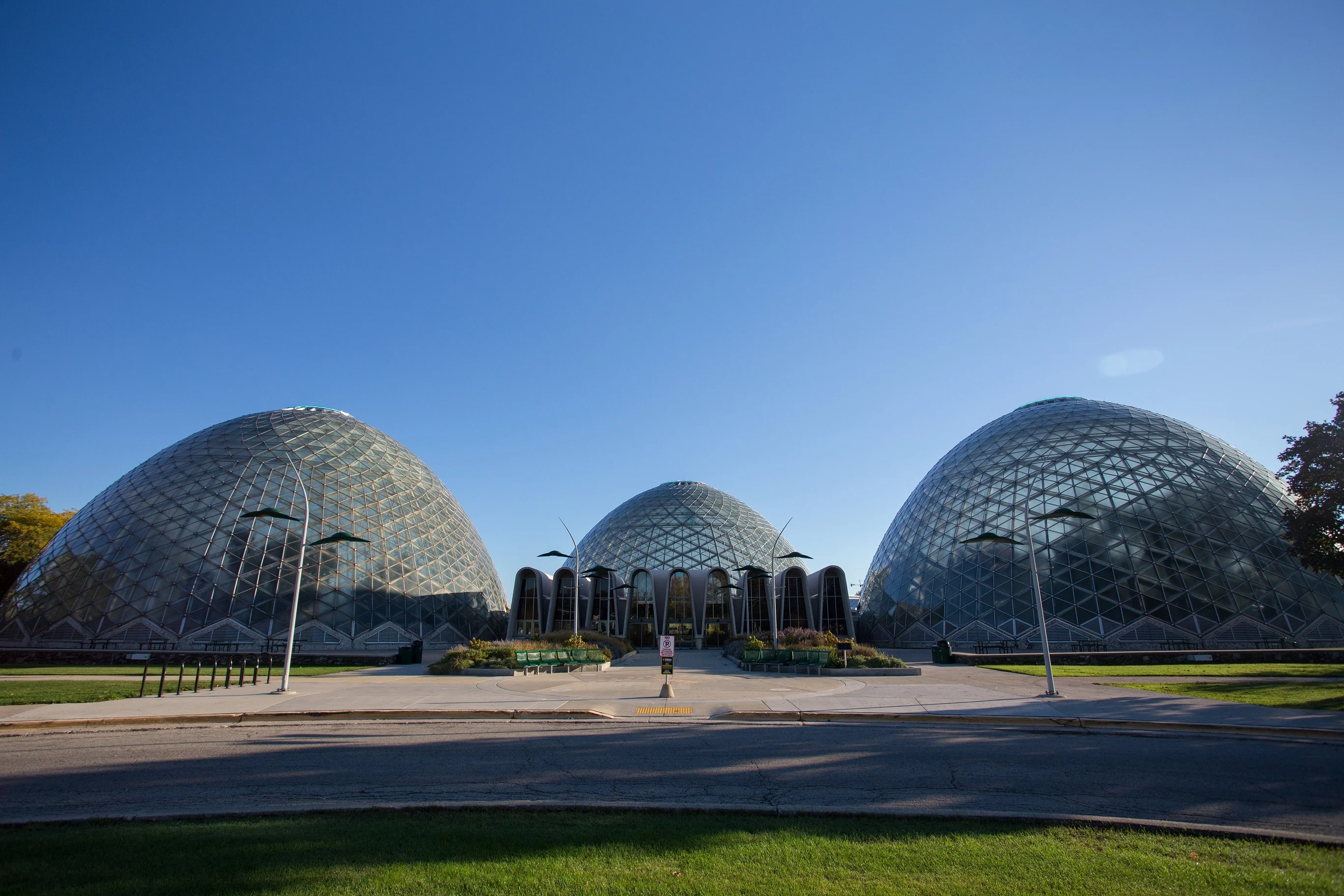 Beautiful view of the Mitchell Park Horticultural Conservatory domes.