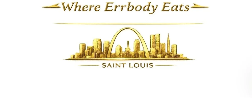A logo featuring a city skyline with an arch, labeled 'Where Errbody Eats' and 'Saint Louis'.