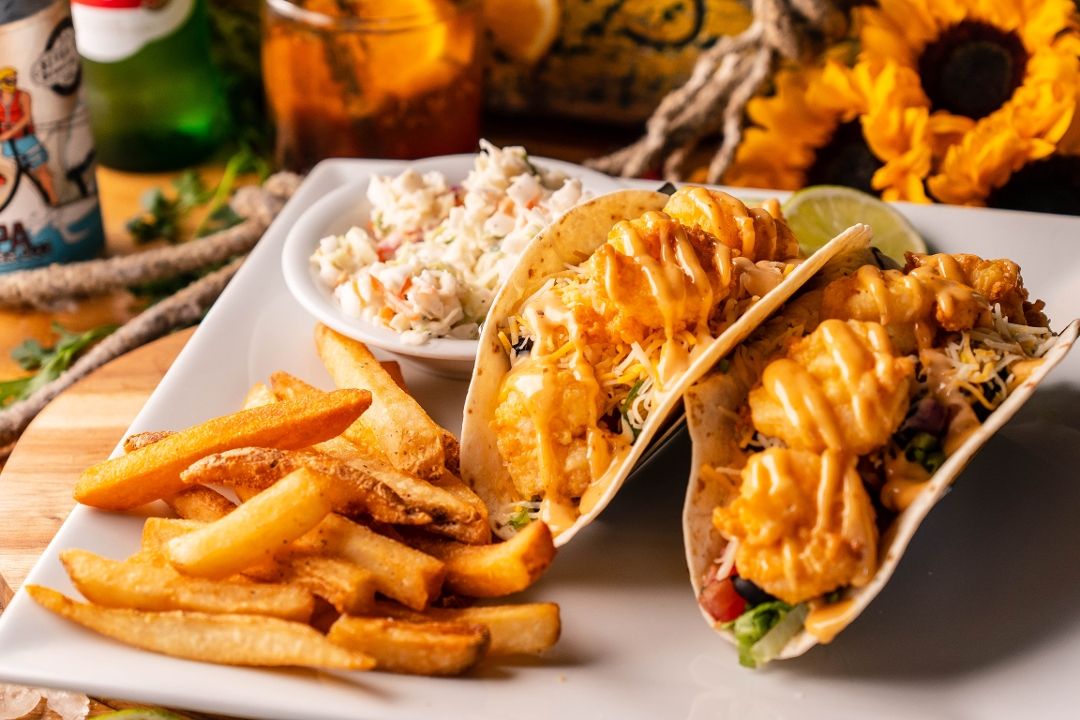 Shrimp Tacos at The Crazy Crab Jarvis Creek
