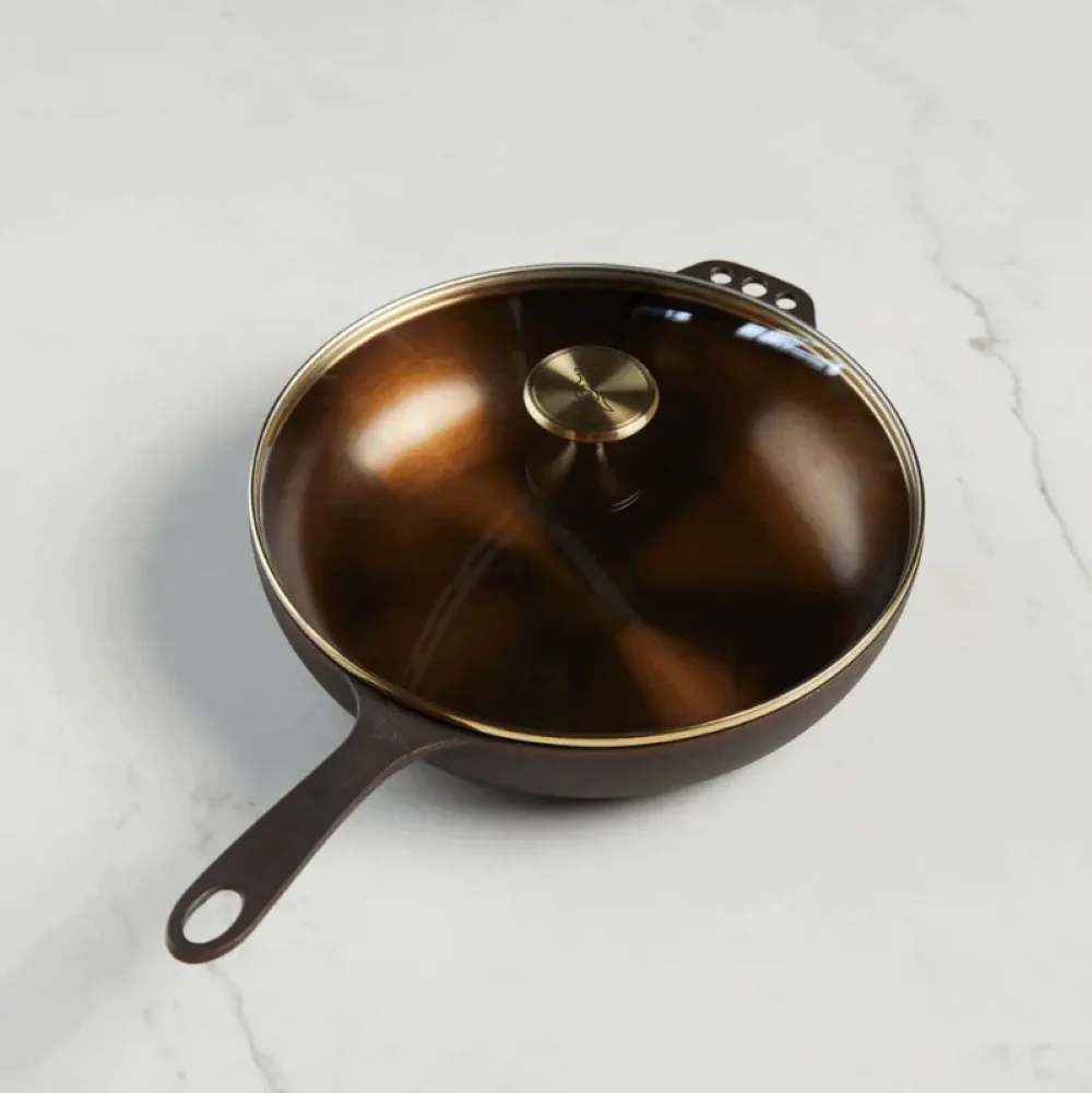 Smithey Ironware No. 11 Cast Iron Deep Skillet with Glass Lid - SMITH-CI-DSKIL11