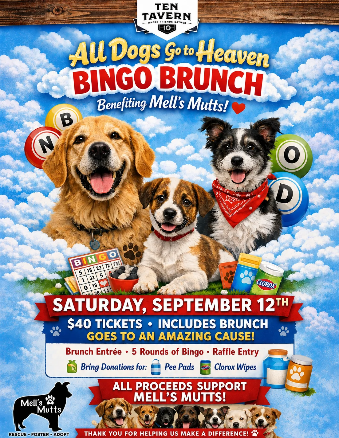 Mells Mutts and All Dogs go to Heaven Bingo Night