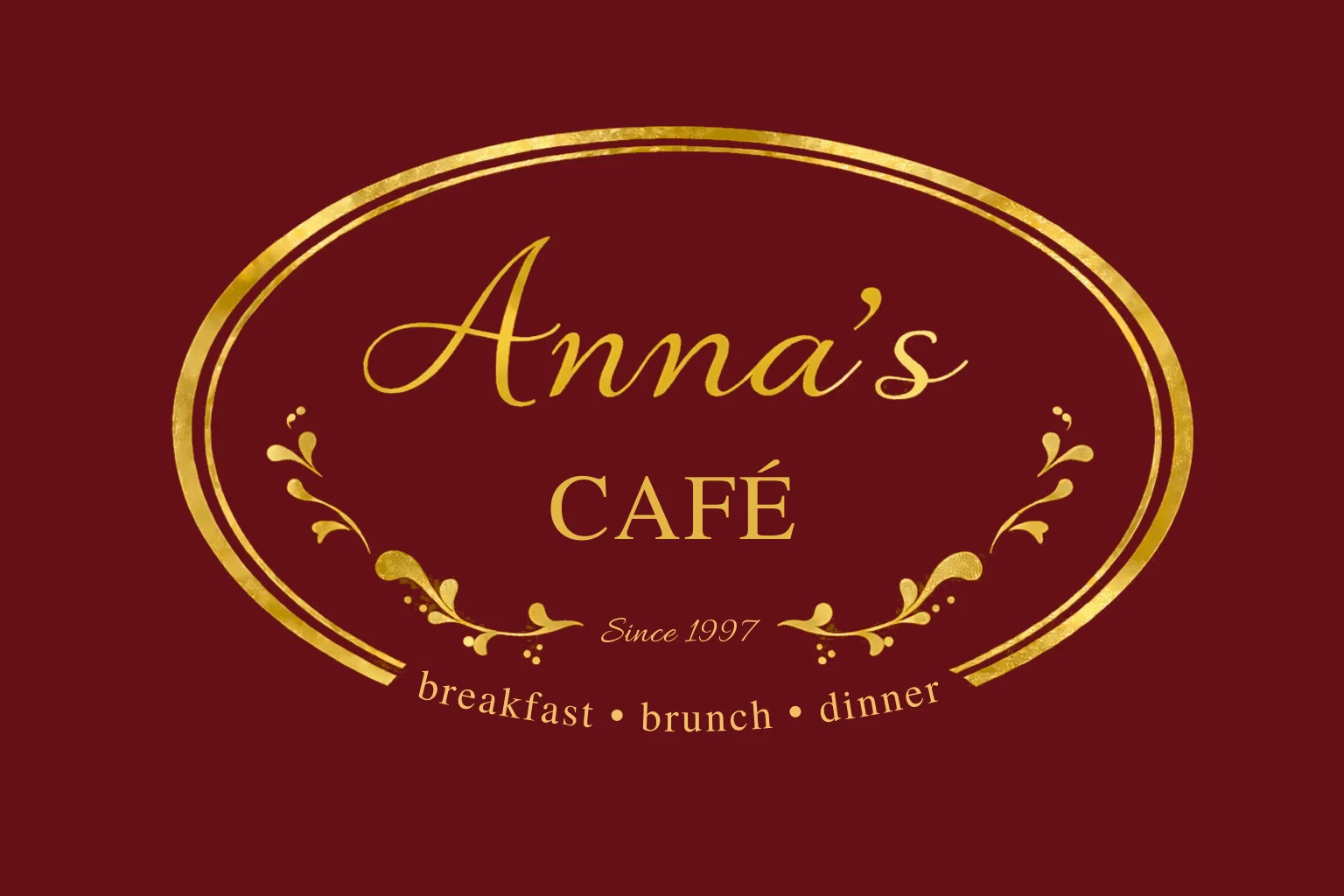 Elegant logo of Anna's Café featuring breakfast, brunch, and dinner offerings