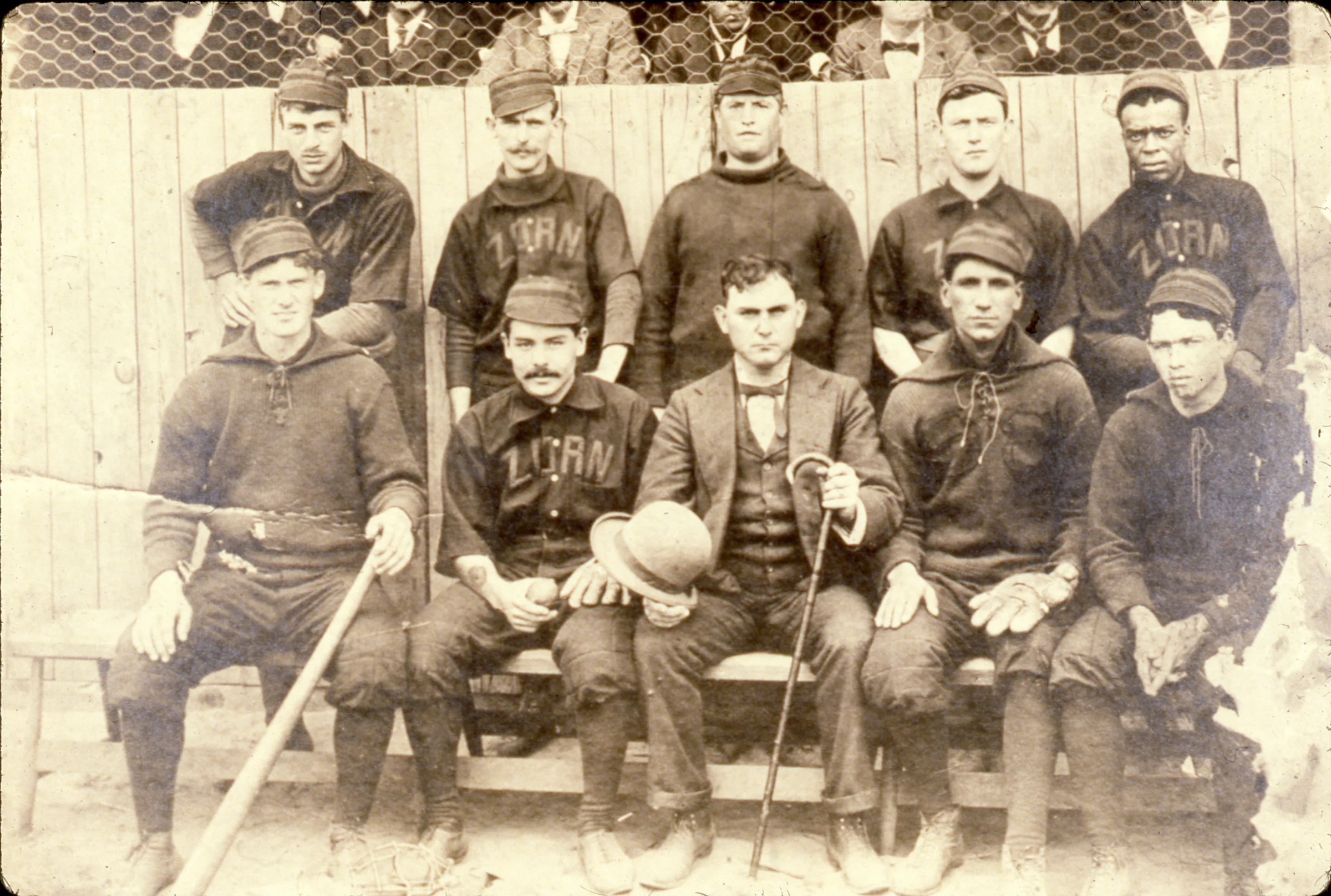 Historic baseball team portrait from the late 19th century