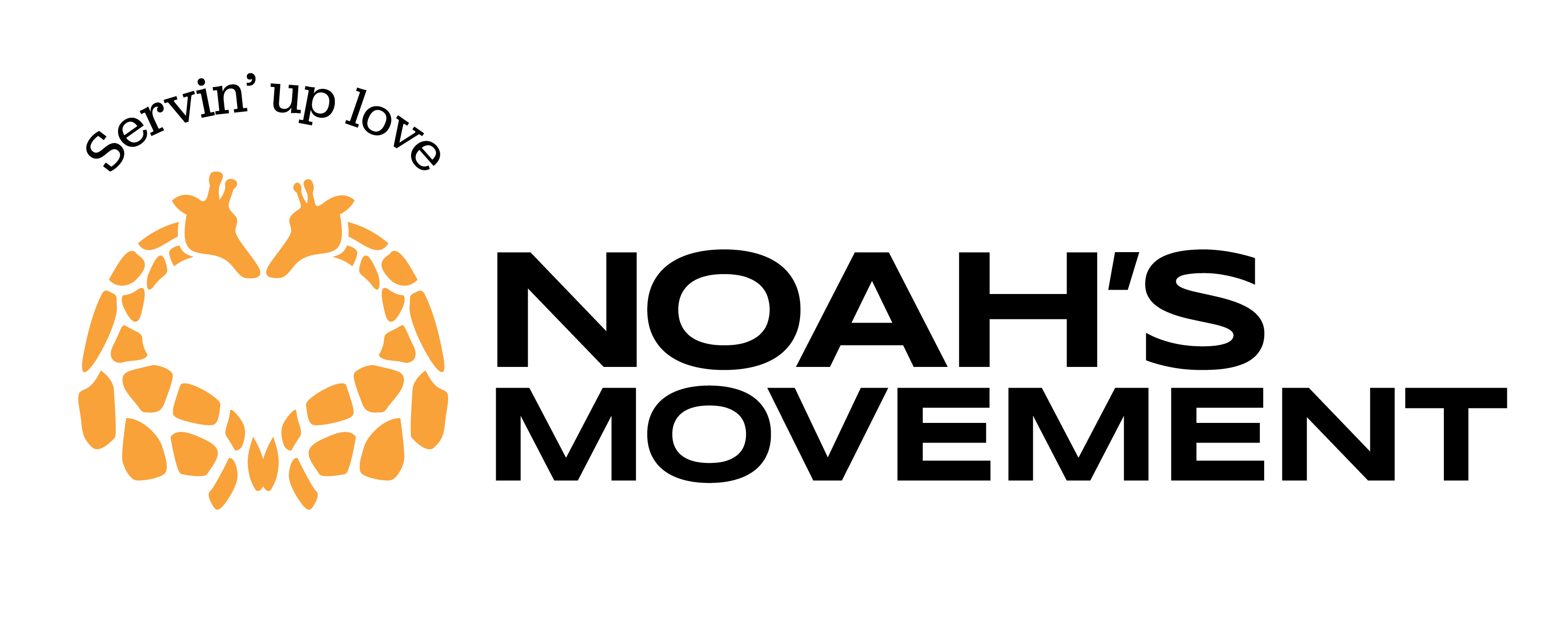 Logo featuring two giraffes forming a heart shape