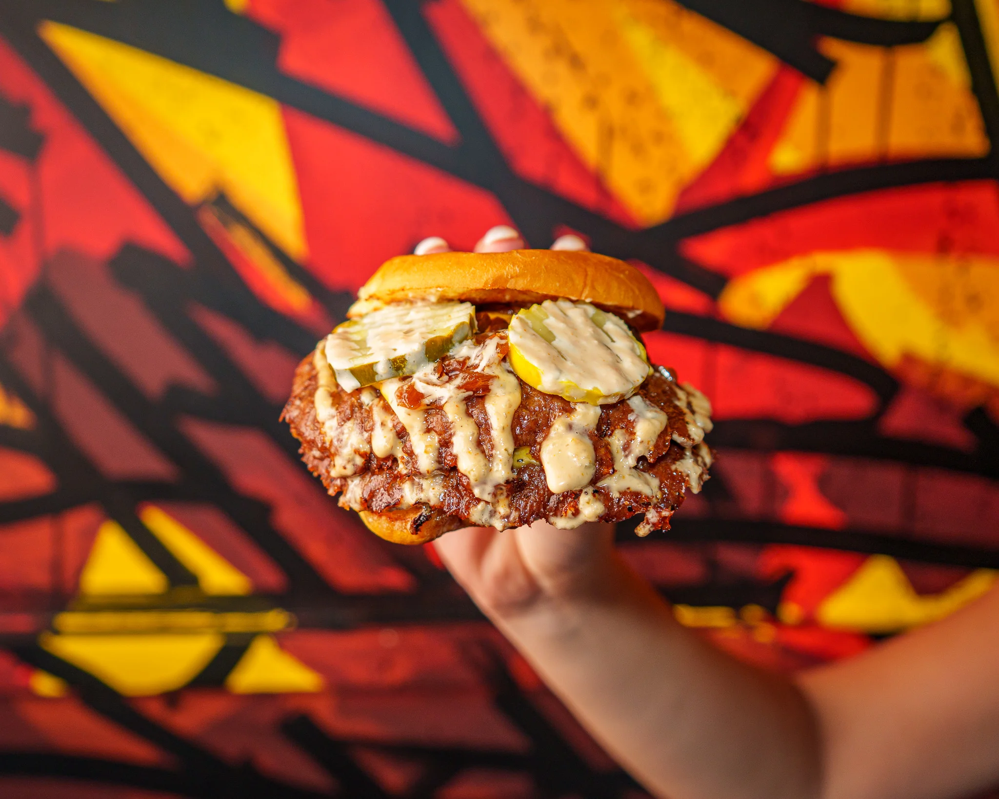 Juicy fried chicken sandwich with cheese