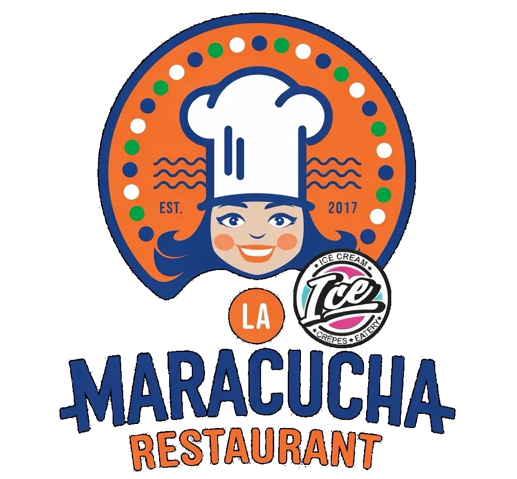 Logo of La Maracucha Restaurant featuring a chef character