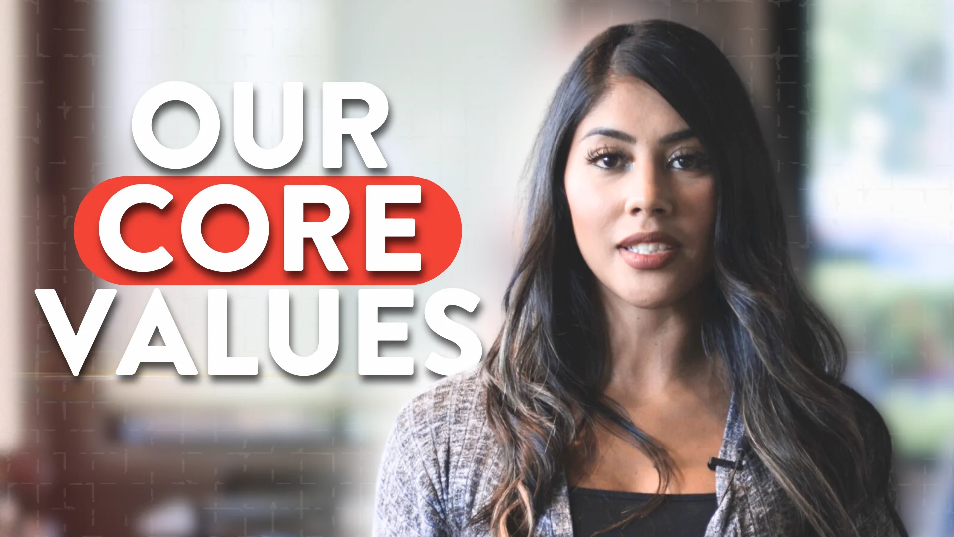 Person discussing core values in a modern restaurant setting