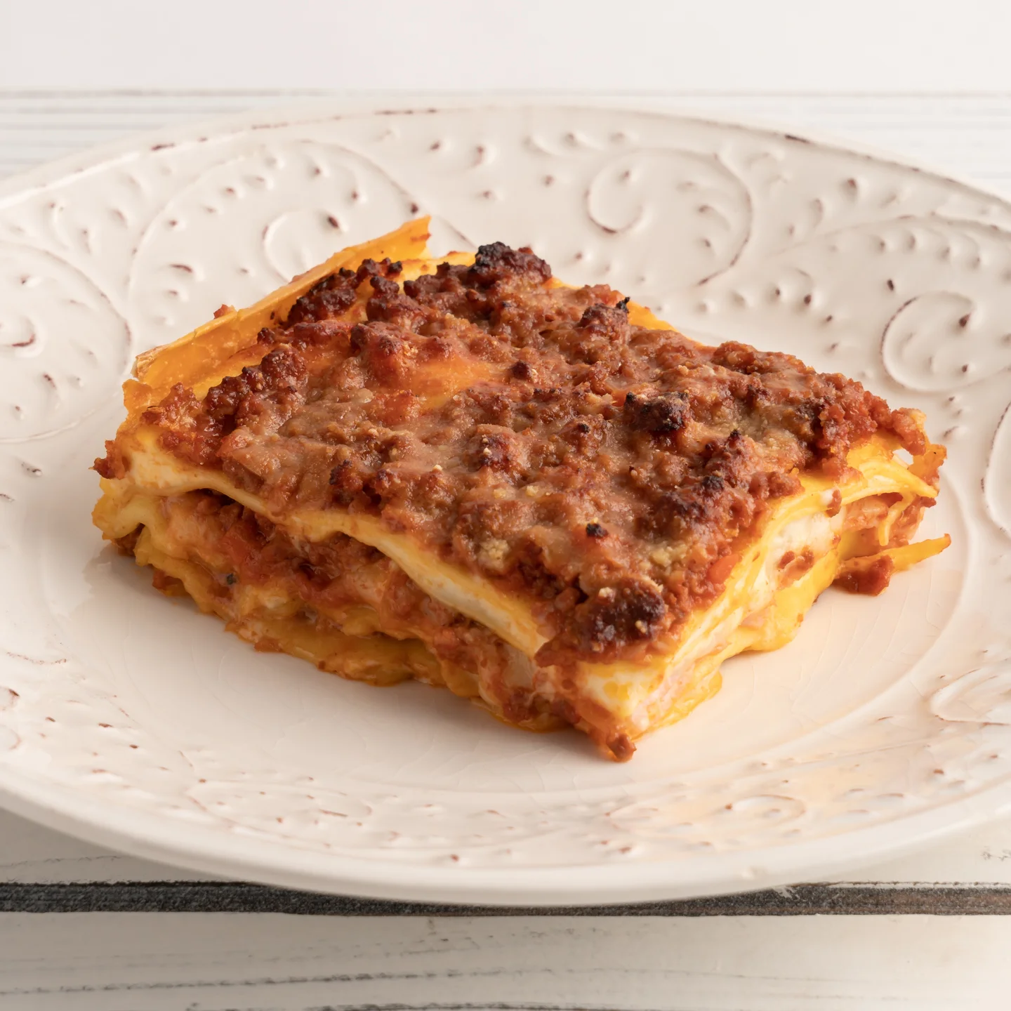 Classic Italian lasagna with rich meat sauce