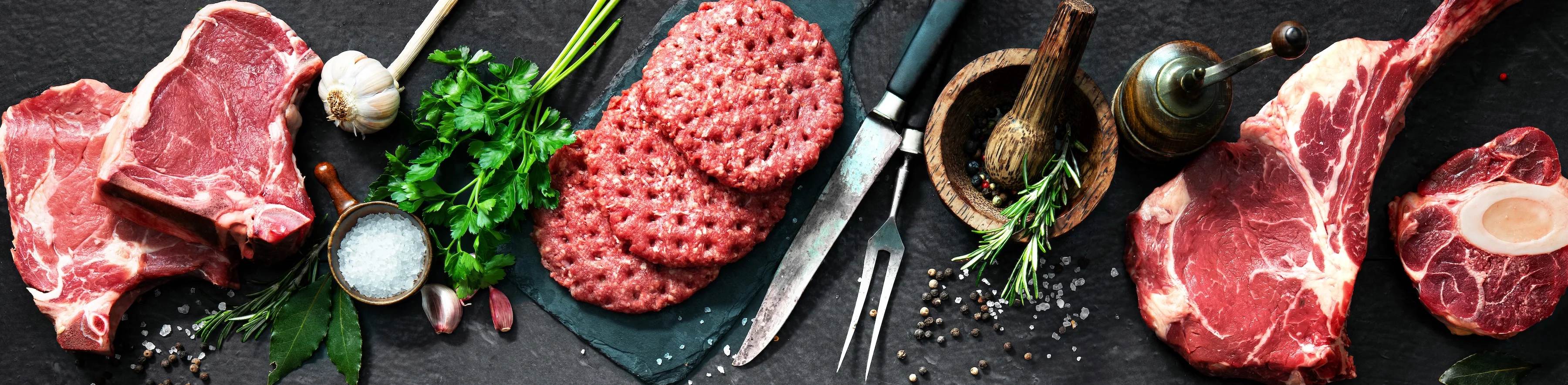 Assorted cuts of beef for grilling and barbecuing