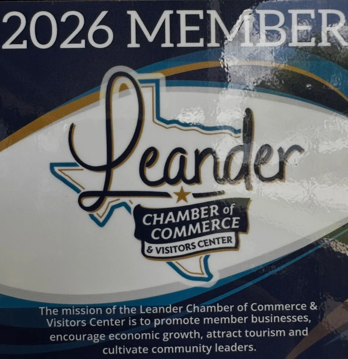 Leander Chamber of Commerce membership card for 2026