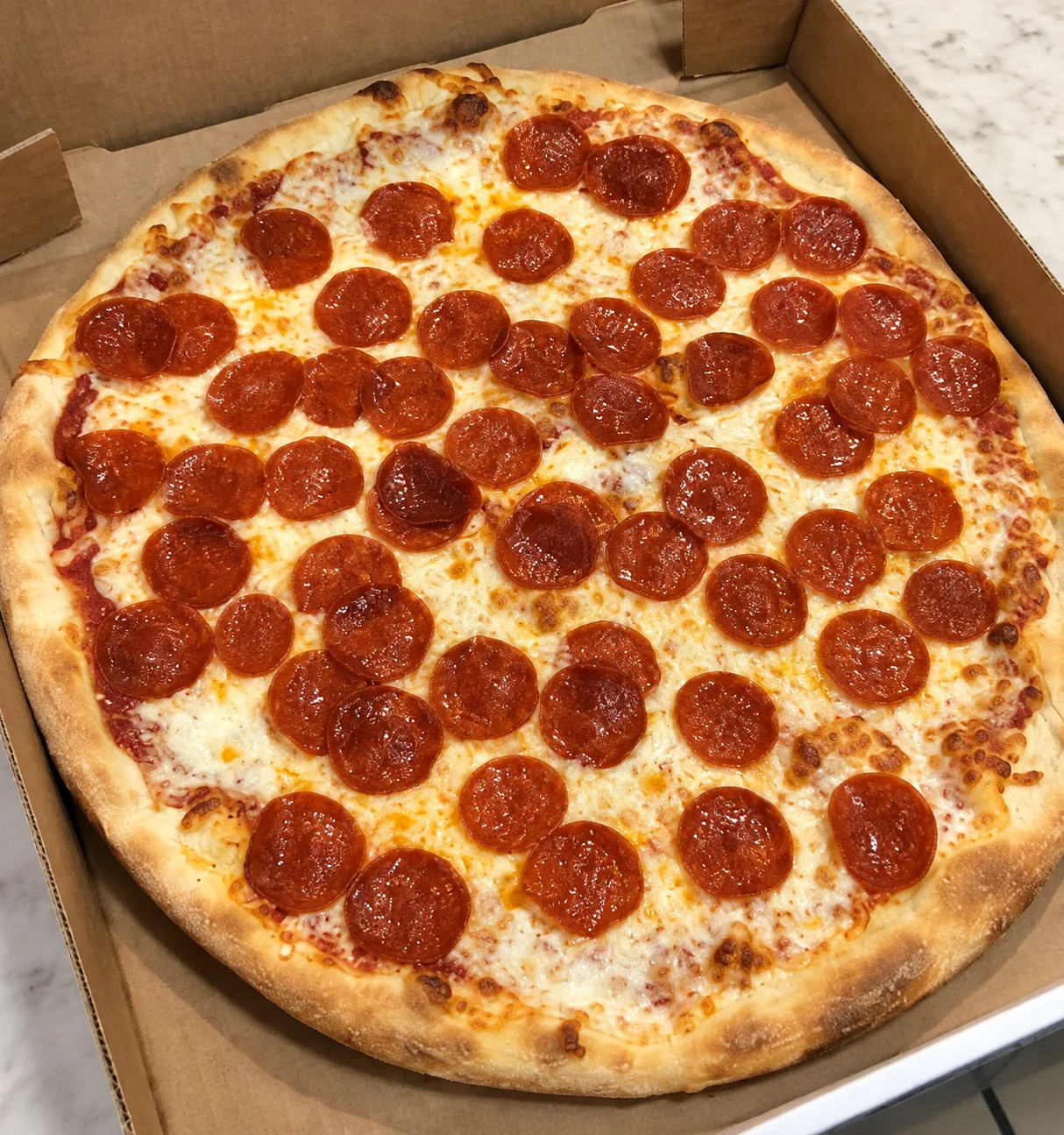 Pasquale’s pepperoni pizza ready for pickup or delivery