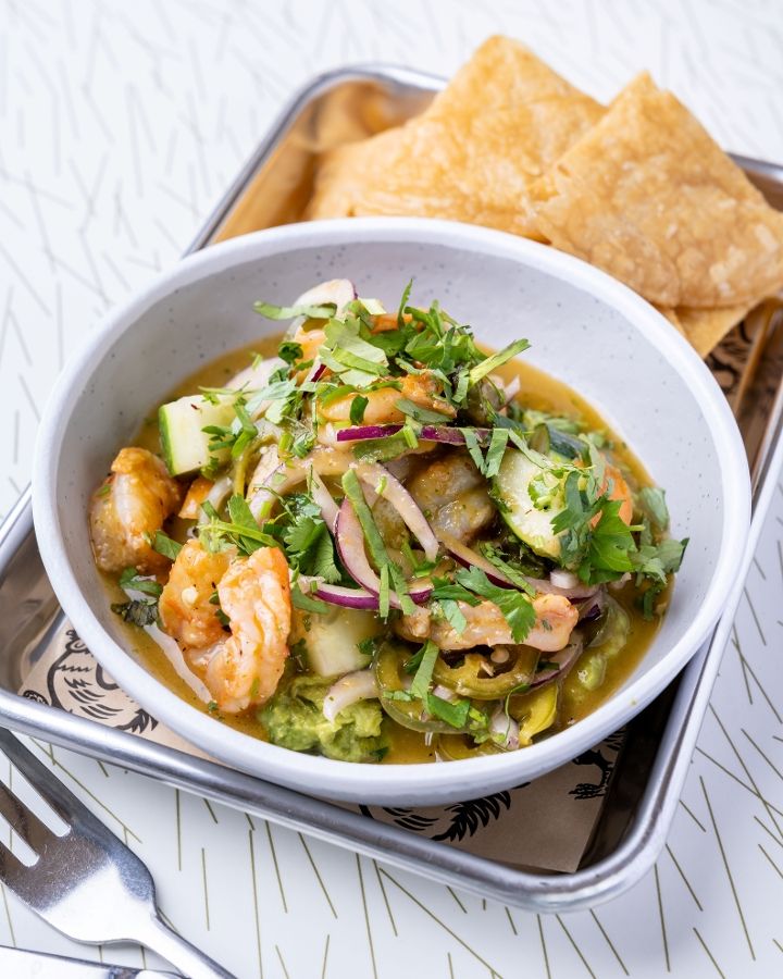 Georgia Shrimp Aguachili at Strange Bird Savannah