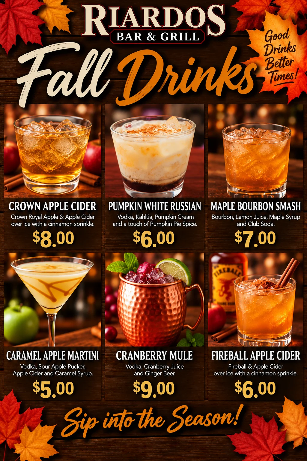 Oktoberfest beer menu featuring Southern Tier and Sam Adams selections